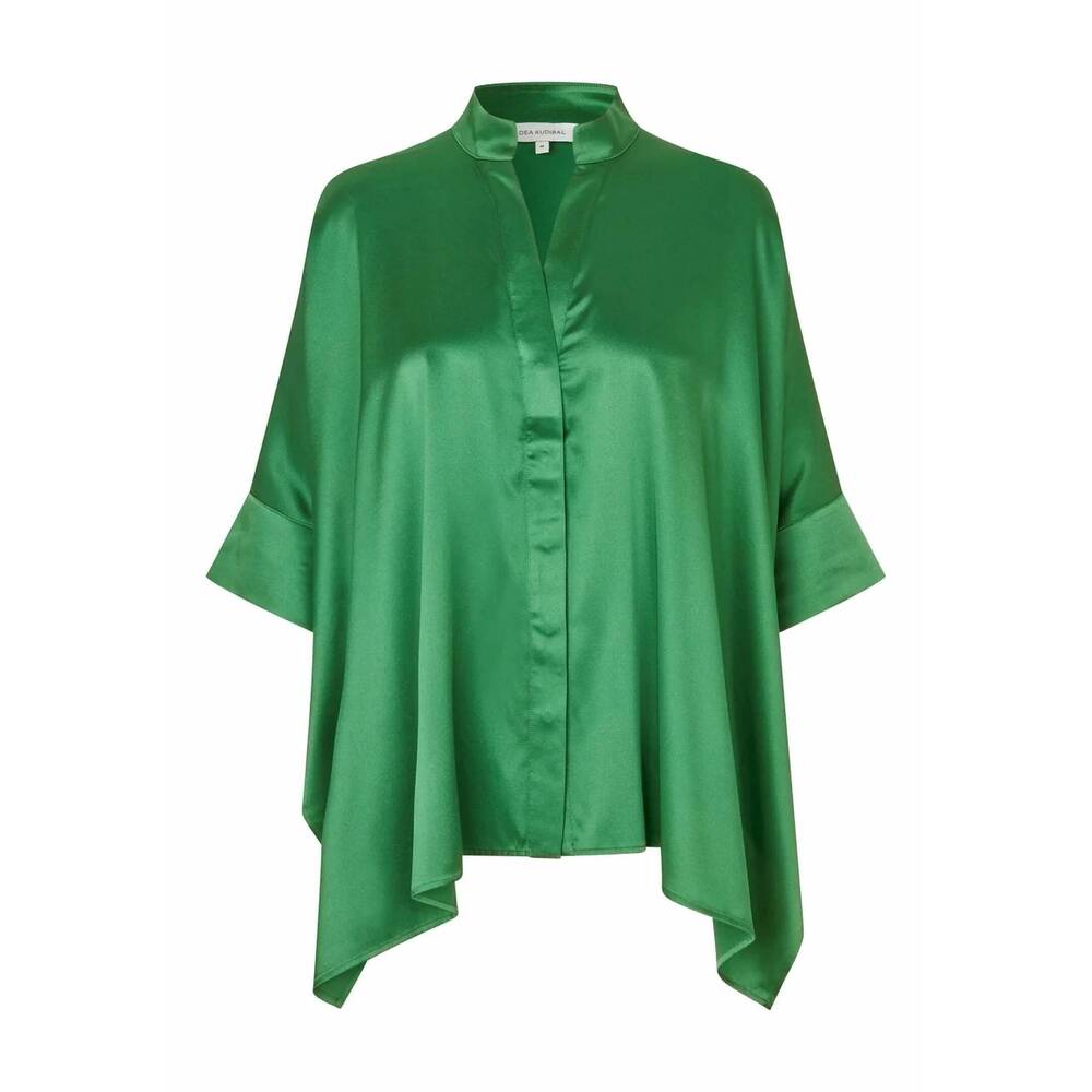 NEW DEA KUDIBAL women's mandy silk blouse in park green